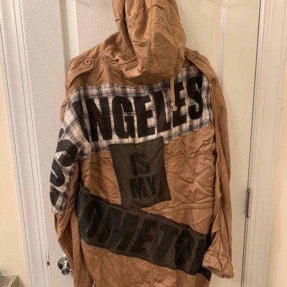 NEW size Small Faith Connexion patch tailcoat parka Los Angeles TAN color - Picture 4 of 16